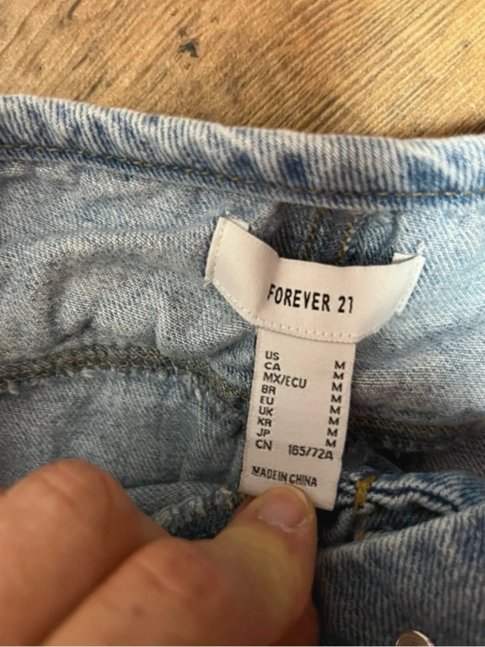Forever 21 Light Blue Denim Mini Skirt with Cargo Pockets
